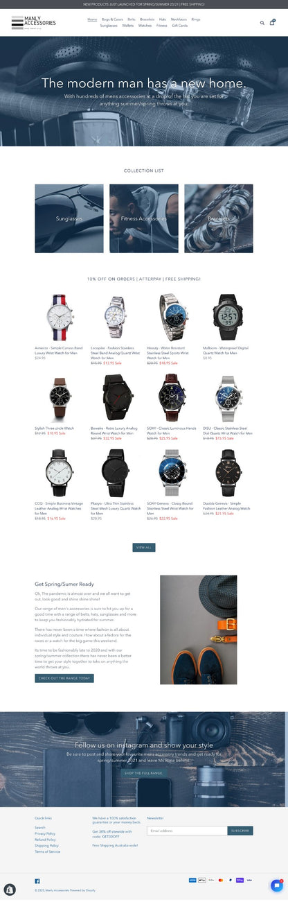 Manly Mens Accessories - International Based Supplier Tyack Ecommerce Solutions